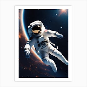 Astronaut In Space Art Print