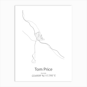 Tom Price,Australia Minimalist Map Art Print