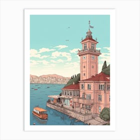 Istanbul Turkey Travel Illustration 4 Art Print