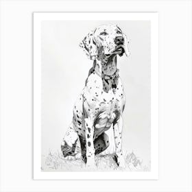 Dalmation Line Sketch 3 Art Print