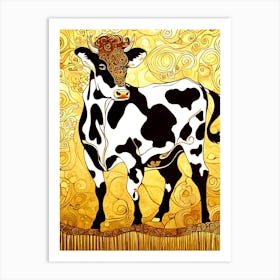 Holy Cow in the Style of Gustav Klimt Art Print