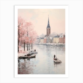 Dreamy Winter Painting Copenhagen Denmark 4 Art Print