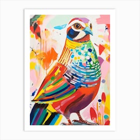 Colourful Bird Painting Partridge 2 Art Print