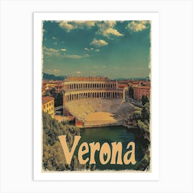 Aihrgdesign A Vintage Travel Poster Of Verona 3 Art Print