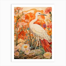 Stork 2 Detailed Bird Painting Art Print