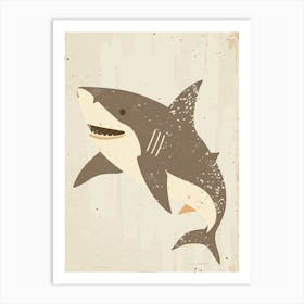 Friendly Shark Muted Pastels 3 Art Print