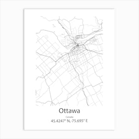 Ottawa,Canada Minimalist Map Art Print