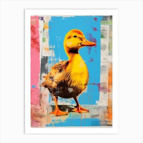 Duck Pop Art Risograph Inspired 1 Art Print