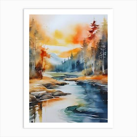 Sunset By The River 8 Art Print