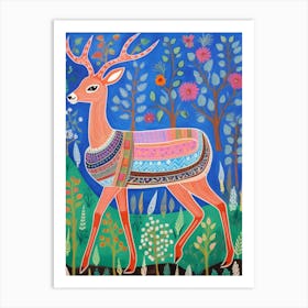 Maximalist Animal Painting Gazelle 1 Art Print