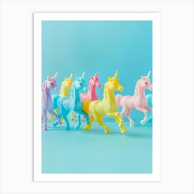 Rainbow Pastel Toy Unicorn Friends 1 Art Print
