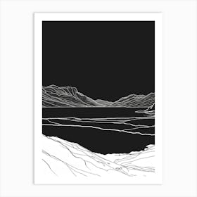 Ben Vorlich Loch Earn Mountain Line Drawing 4 Art Print