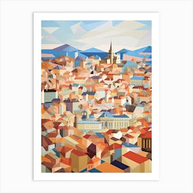 Lyon, France, Geometric Illustration 4 Art Print