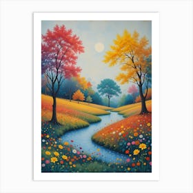 River In Autumn Art Print