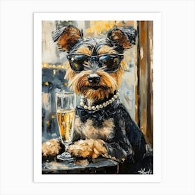 Airedale Whimsy 24 Art Print