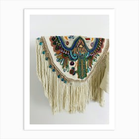 Embroidered Fringe Wall Hanging Art Print