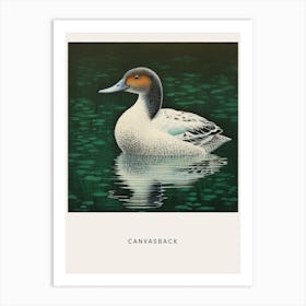 Ohara Koson Inspired Bird Painting Canvasback 2 Poster Art Print