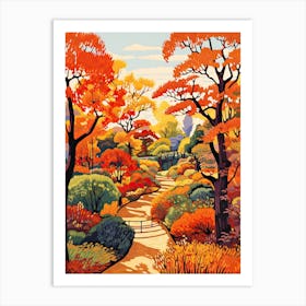 Denver Botanic Gardens, Usa In Autumn Fall Illustration 1 Art Print