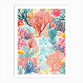 Great Barrier Reef In Australia, Inspired Travel Pattern 4 Art Print