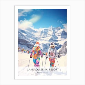 Lake Louise Ski Resort   Alberta Canada, Ski Resort Poster Illustration 0 Art Print