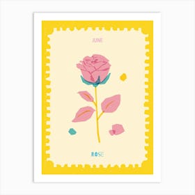 June Birthmonth Flower Rose 1 Art Print