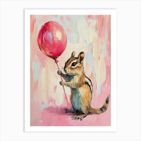 Cute Chipmunk 2 With Balloon Art Print