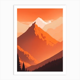 Misty Mountains Vertical Background In Orange Tone 10 Art Print