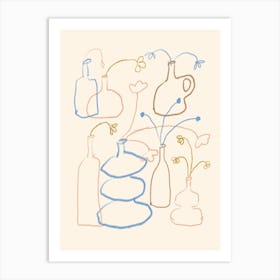 Vases And Flowers Art Print