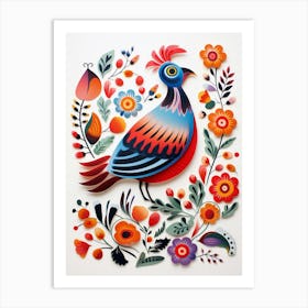 Scandinavian Bird Illustration Partridge 3 Art Print