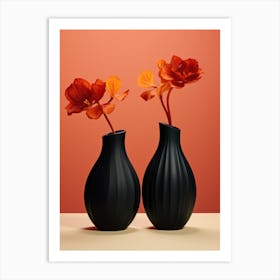 Two Black Vases Art Print