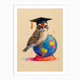 Graduation Bird Canvas Print 1 Art Print