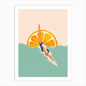 Swimming In The Ocean Art Print