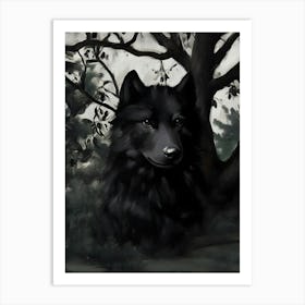 Black Wolf Art Print