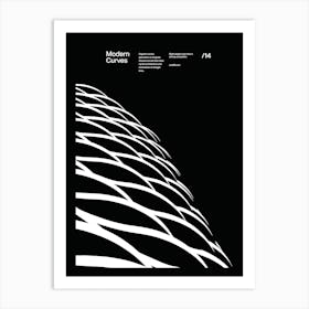 Modern Curves 14, Modern Architecture Design Poster, minimalist interior wall decor Art Print