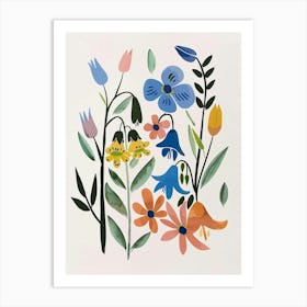 Painted Florals Bluebell 4 Art Print