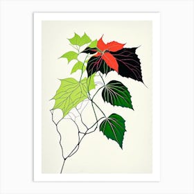 Pacific Poison Ivy Minimal Line Drawing 2 Art Print