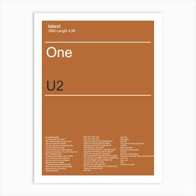 1iamfy U2 One Base Copy Art Print