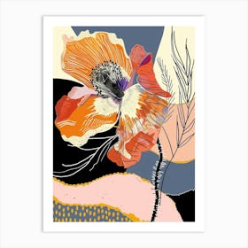 Colourful Flower Illustration Poppy 1 Art Print