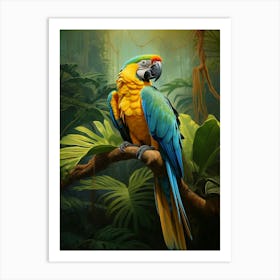 Perched Paradise: Macaw Jungle Bird Art Art Print