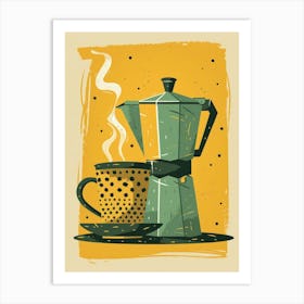 Coffee Pot And Cup Art Print