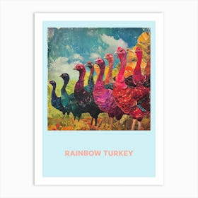 Rainbow Turkey Retro Poster 2 Art Print