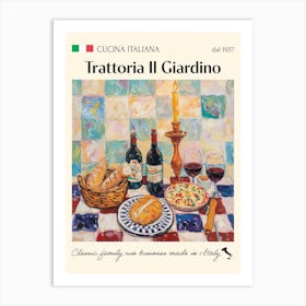 Trattoria Il Giardino Trattoria Italian Poster Food Kitchen Art Print