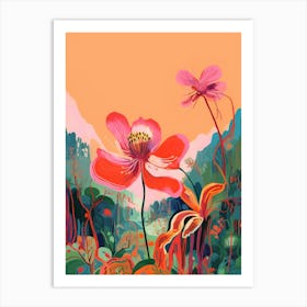 Boho Wildflower Painting Prairie Smoke 1 Art Print