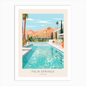 Palm Springs California 4 Midcentury Modern Pool Poster Art Print