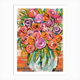 Colorful Bouquet In A Vase Art Print