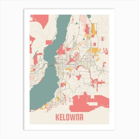 Kelowna Map Poster Art Print