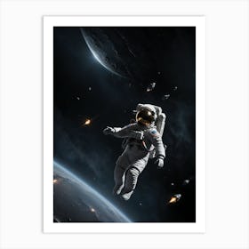 Astronaut In Space Art Print