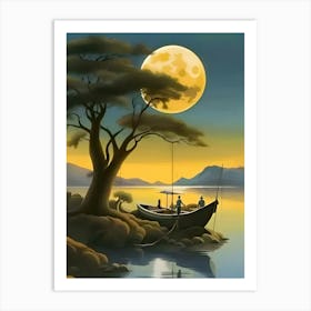 Moonlight On The Water Art Print