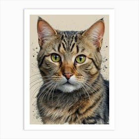 Tabby Cat Canvas Art Art Print