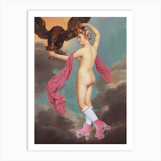 Goddes Of Rollerskates Art Print